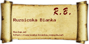 Ruzsicska Bianka névjegykártya